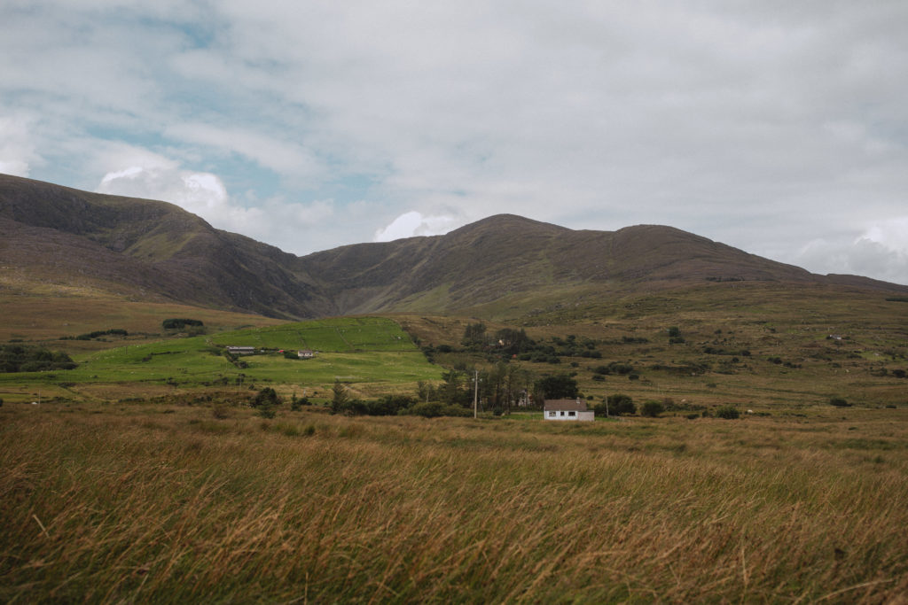 Irish mountains and lush fields